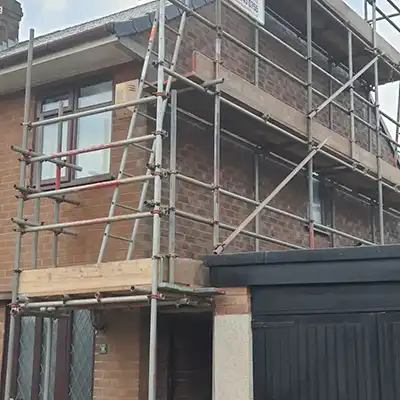 house extension scaffolding